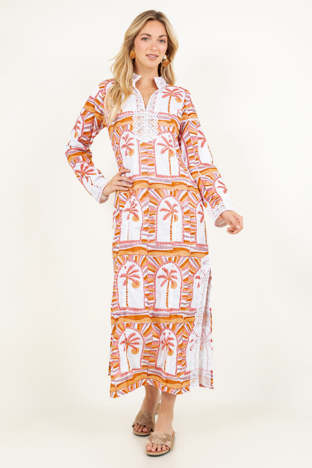 Azure Caftan | Tulum Palms (Knee Length)