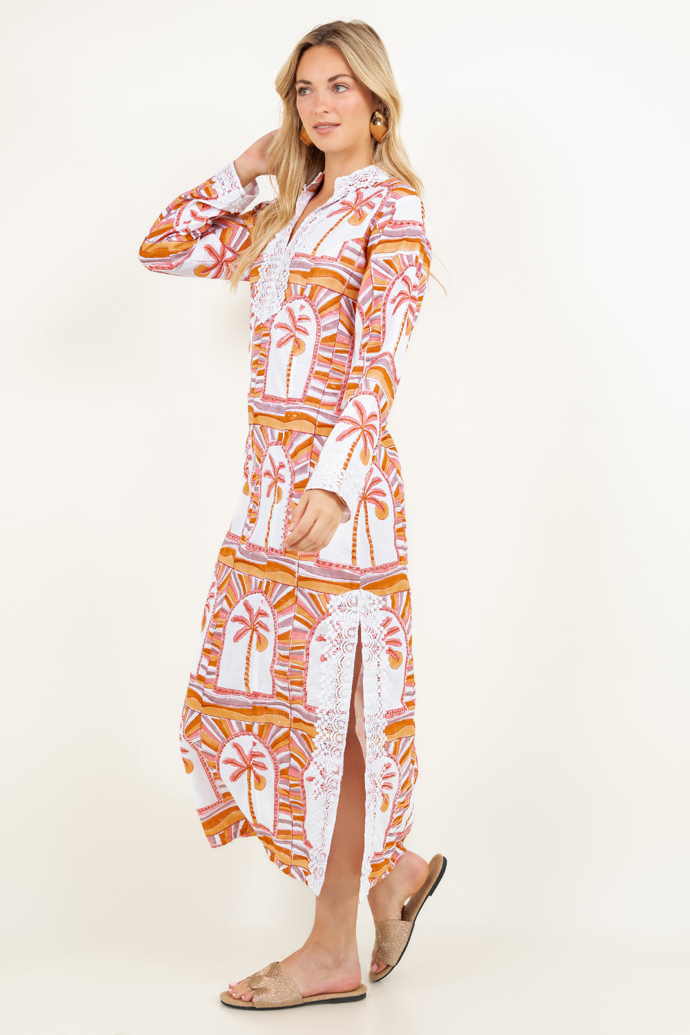 Azure Caftan | Tulum Palms (Knee Length)