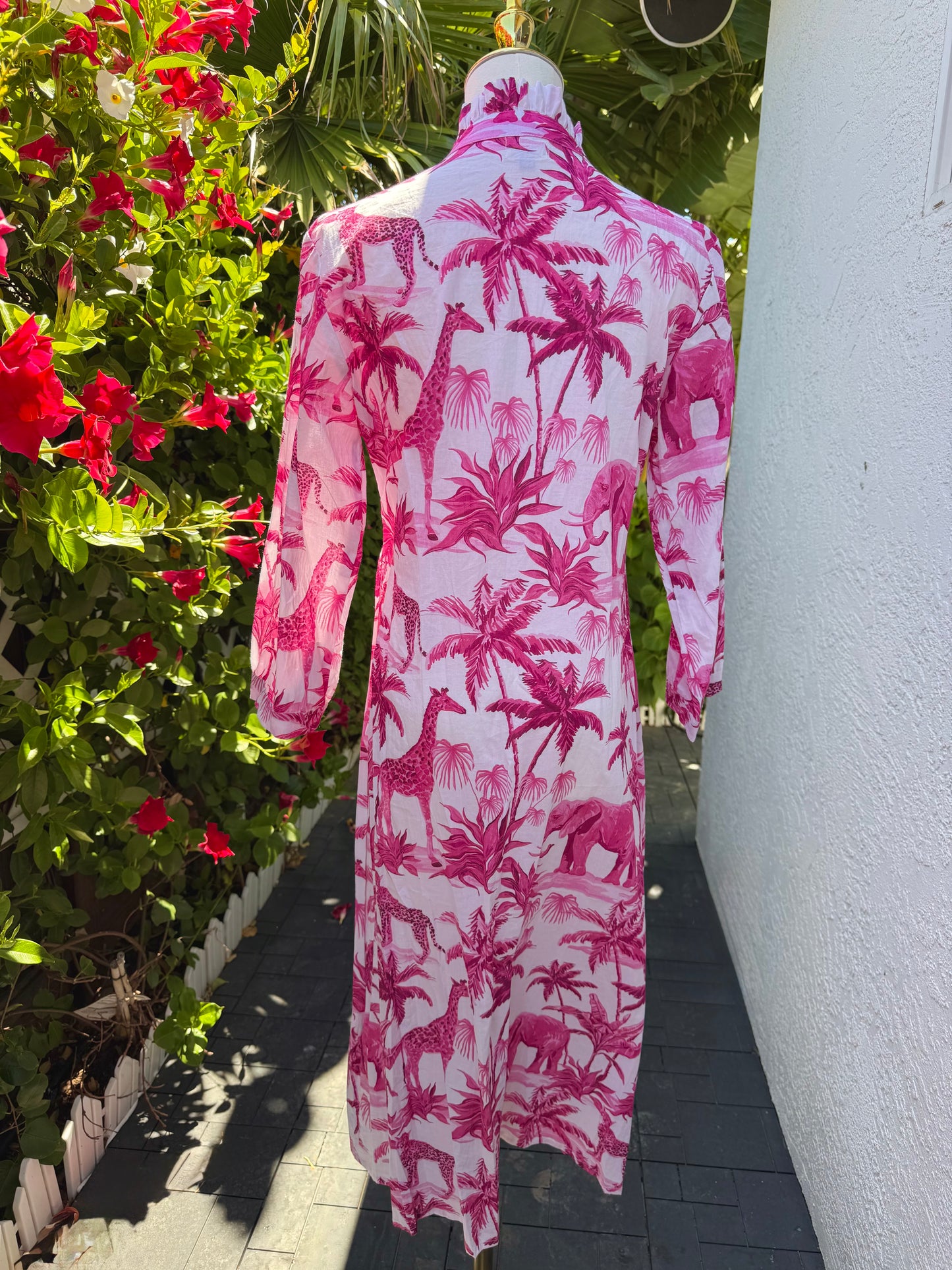 Mira Caftan | Pink Jungle Chinoiserie
