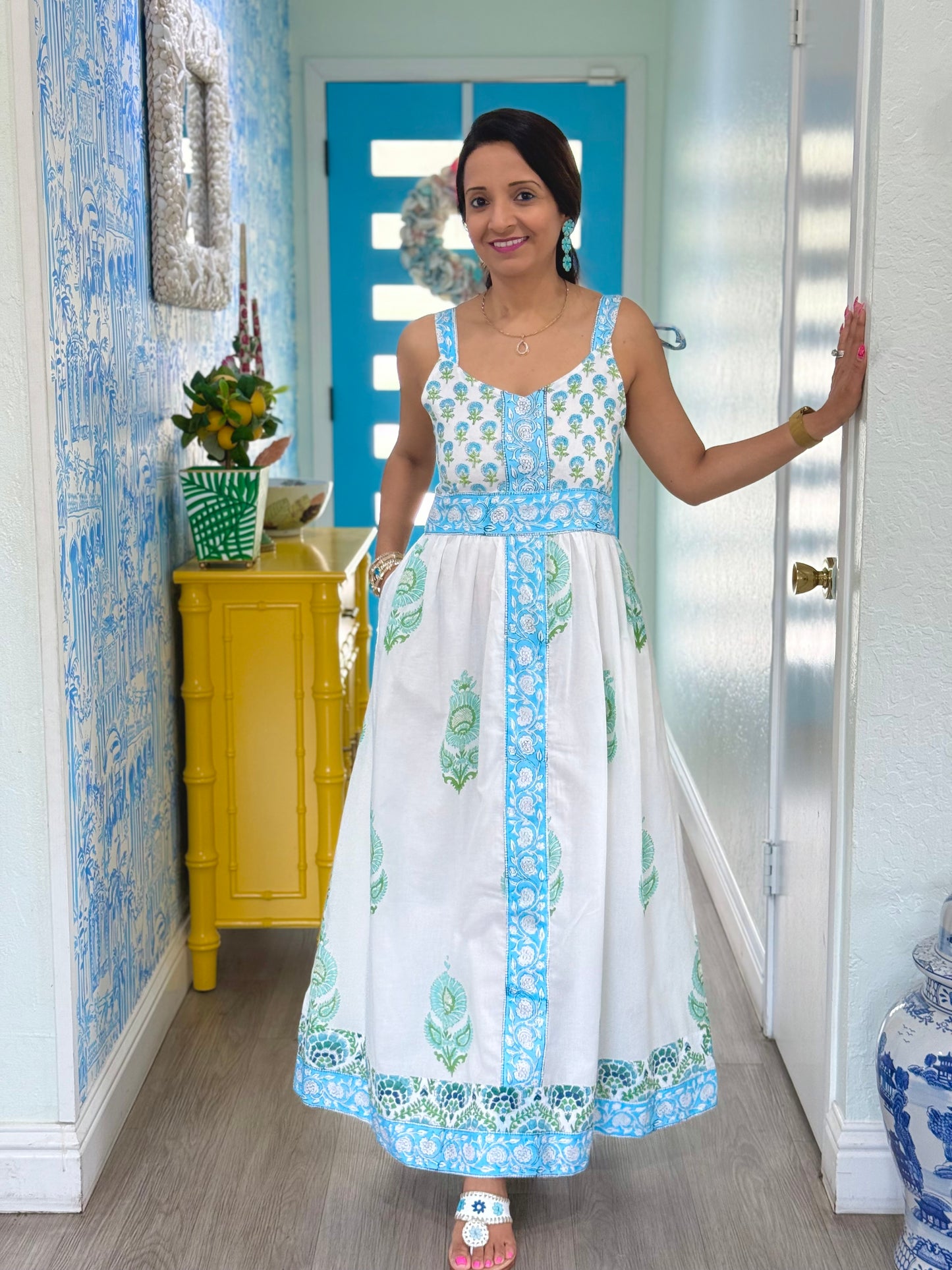 Priya Maxi Dress | Blue Poppy