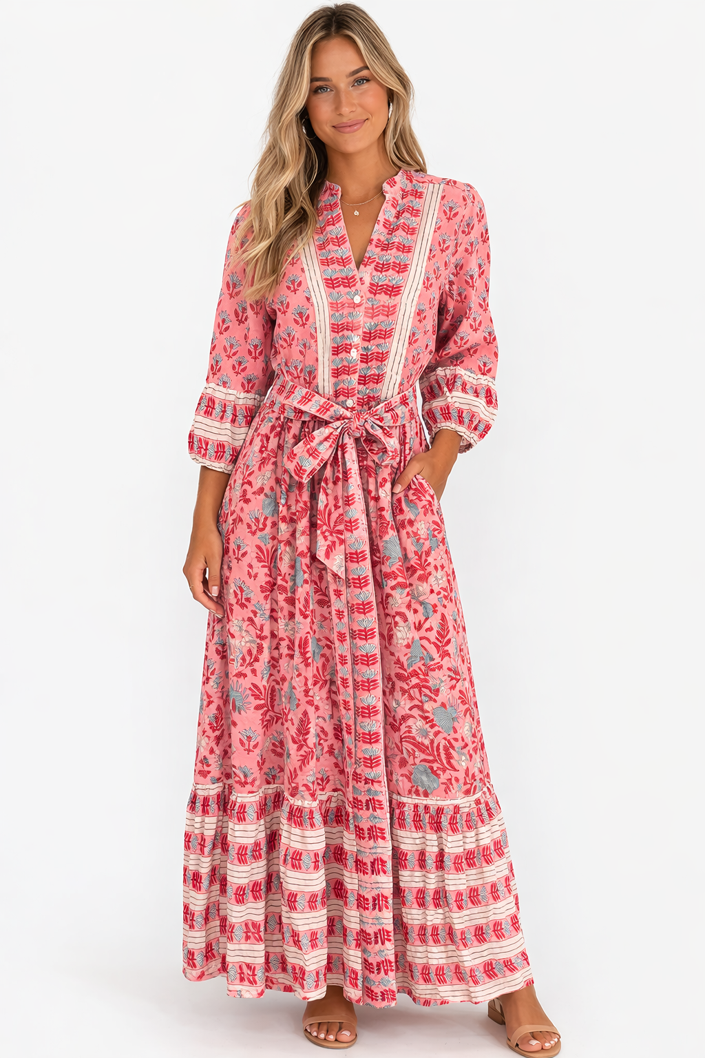 Kim Maxi Dress | Pink Garden