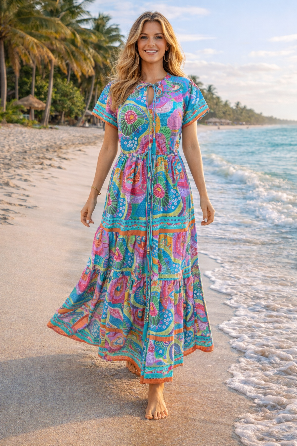 Mindy Dress | Psychedelic Coral Fish