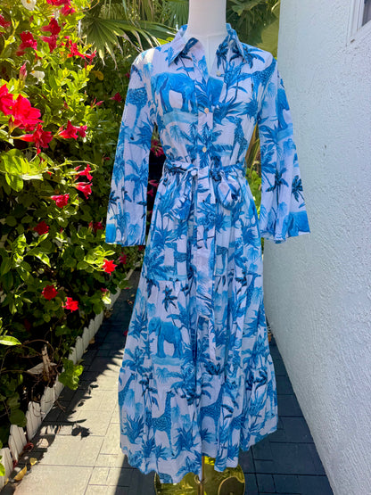 Kim Maxi Dress | Blue Jungle Chinoiserie