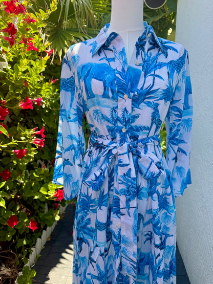 Kim Maxi Dress | Blue Jungle Chinoiserie