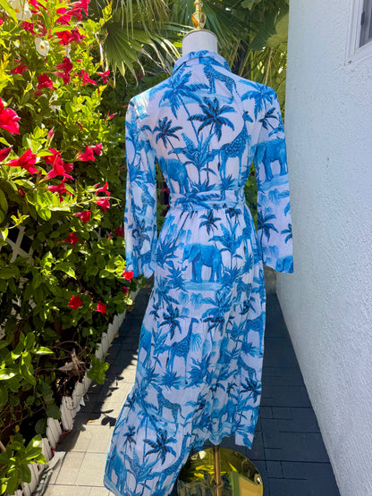 Kim Maxi Dress | Blue Jungle Chinoiserie