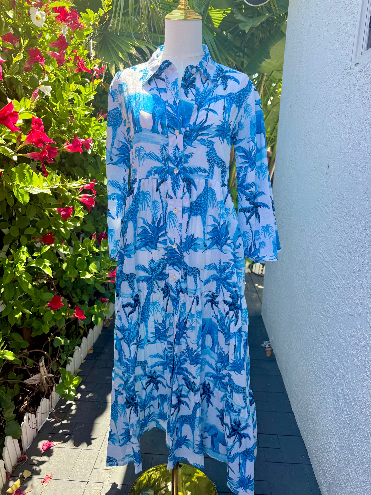 Kim Maxi Dress | Blue Jungle Chinoiserie