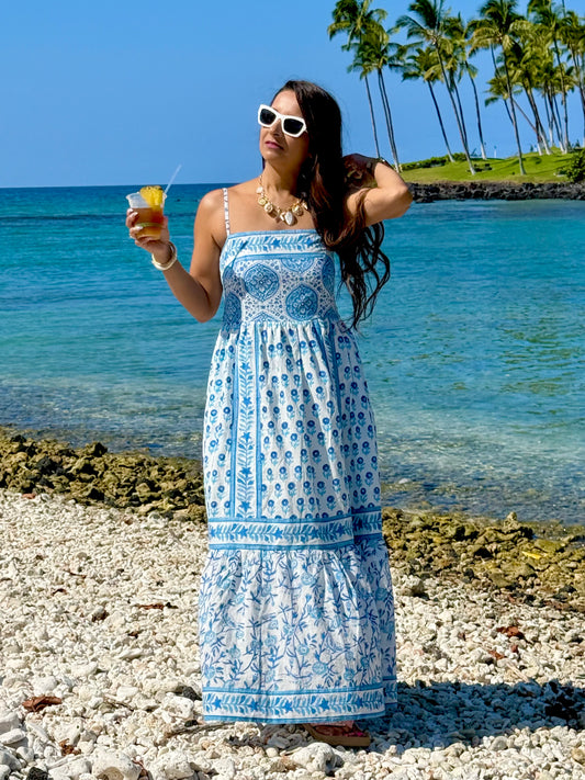Dina Dress | Blue Mandala