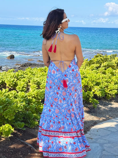Natasha Dress | Blue Chinoiserie