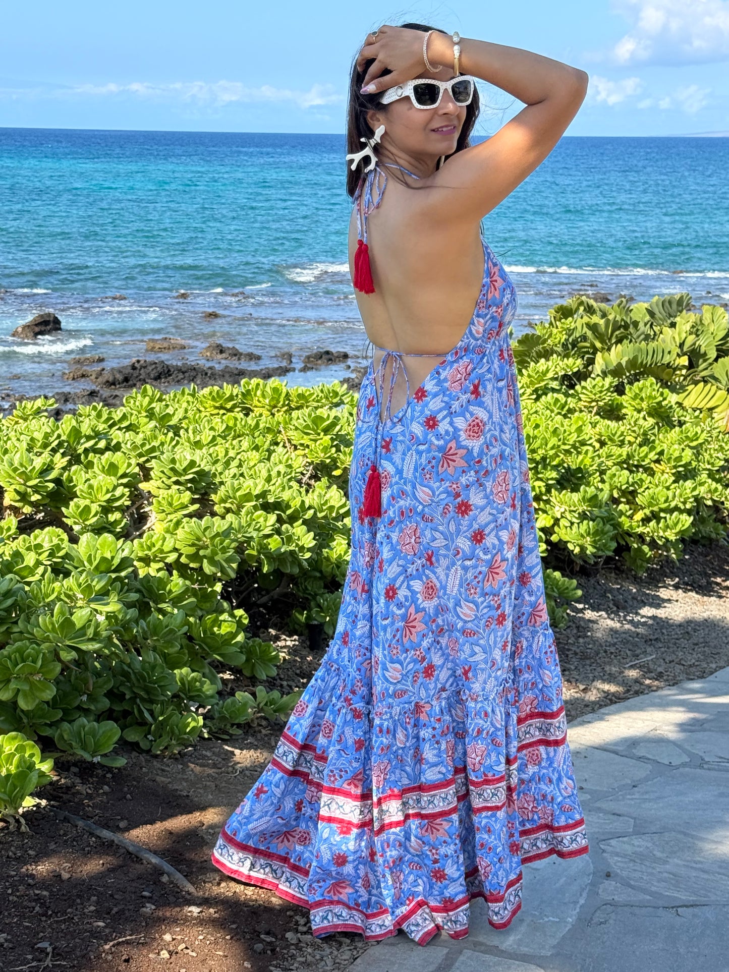 Natasha Dress | Blue Chinoiserie