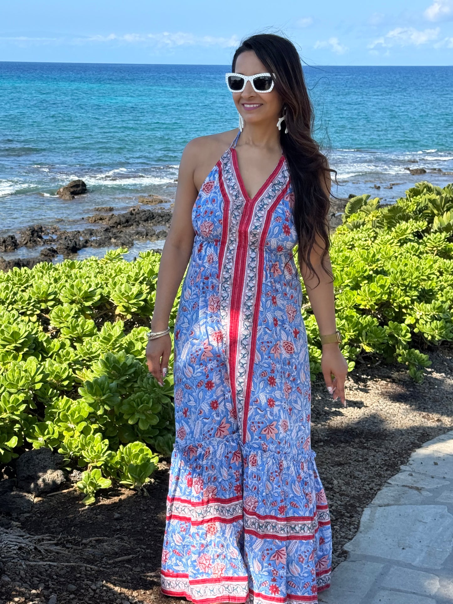 Natasha Dress | Blue Chinoiserie