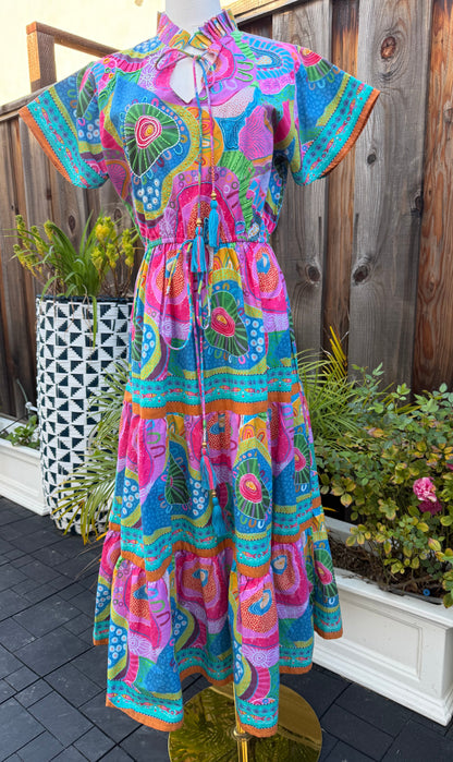 Mindy Dress | Psychedelic Coral Fish