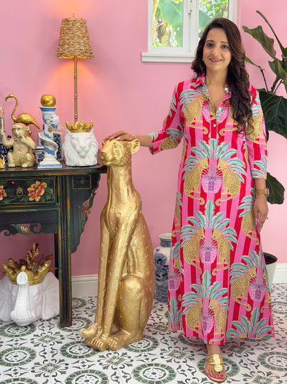 Vita Caftan | Leopard Party Pink