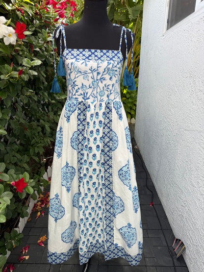 Priya Maxi Dress | Blue Mandala