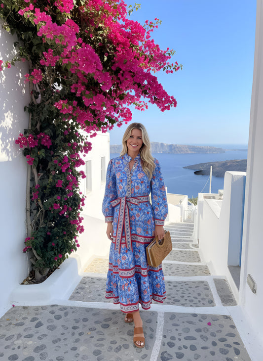 Kim Maxi Dress | Blue Chinoiserie