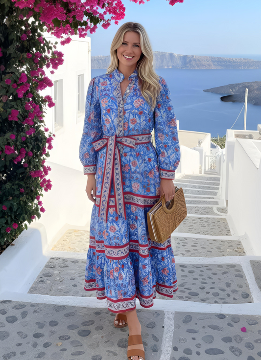 Kim Maxi Dress | Blue Chinoiserie
