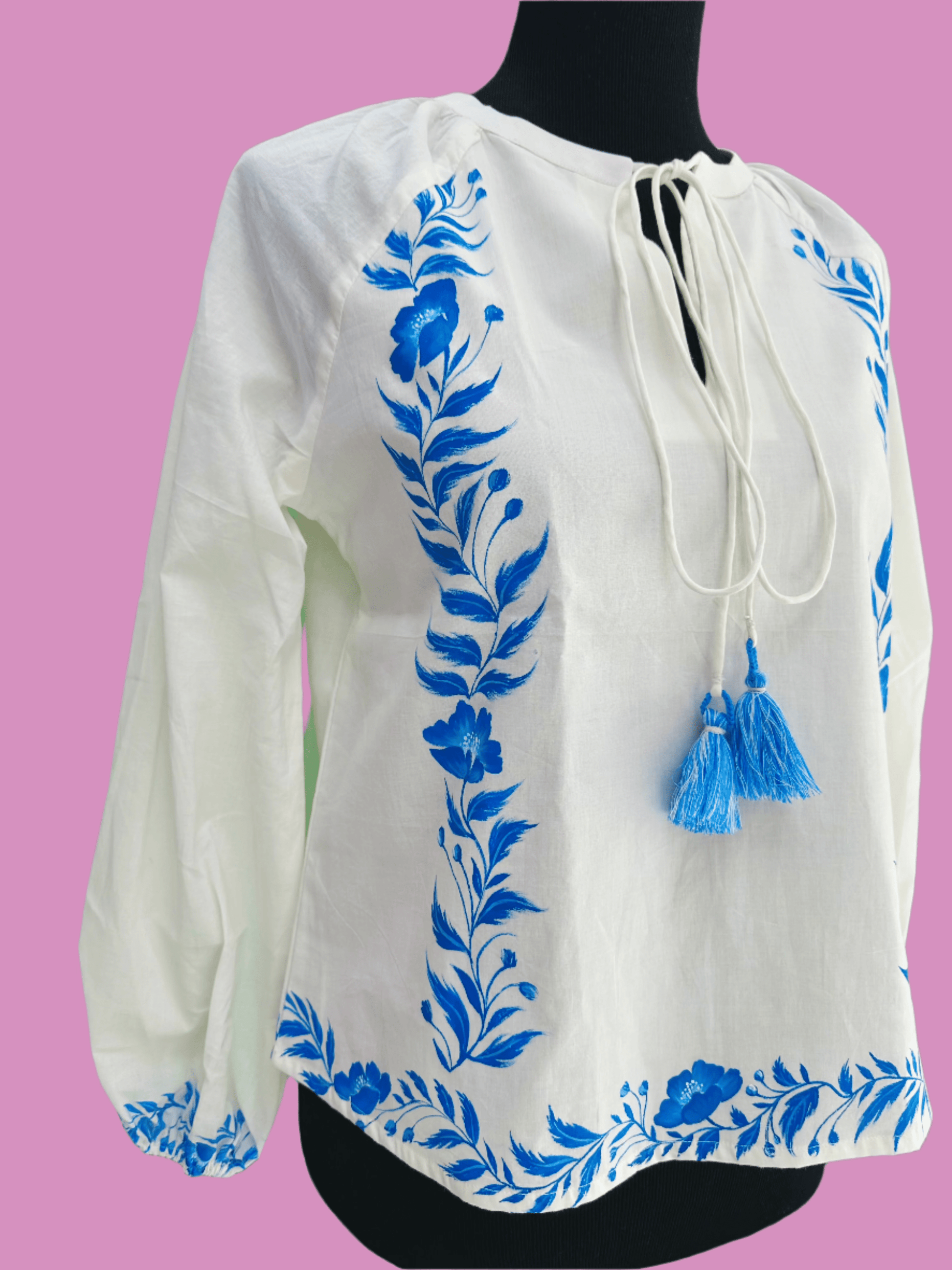 Chinoiserie Isla Peasant Top