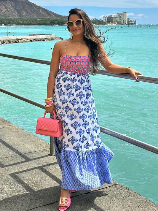 Leher Dress | Pink and Blue