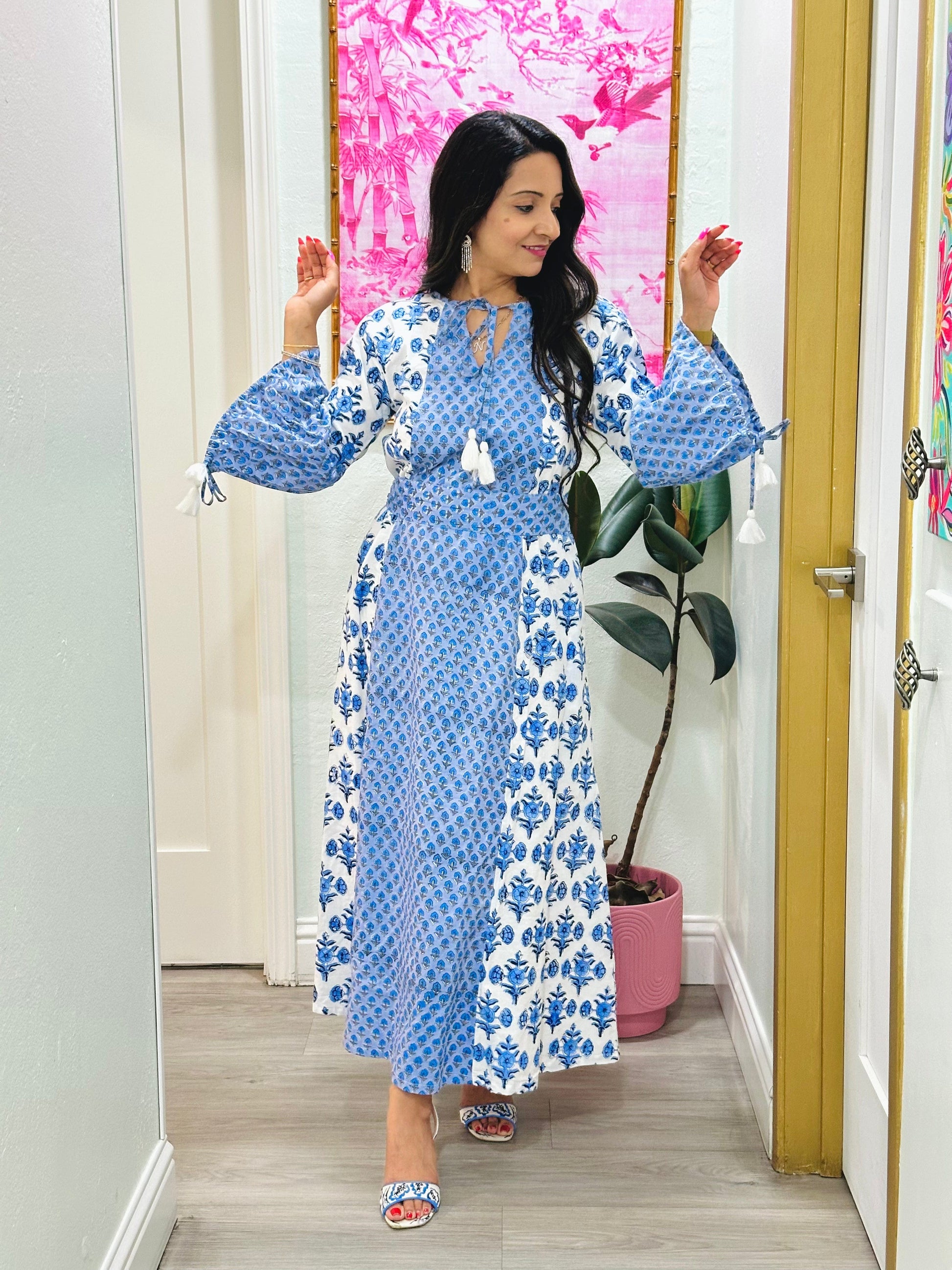 Lina Caftan | Pink and Blue Brisara Lina Caftan | Pink and Blue Brisara